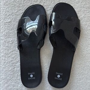 Shade & Shore Black Slide Sandals
